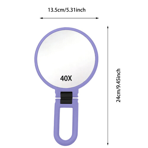 Espejo plegable de mano de doble cara 1X/5X rosa 2