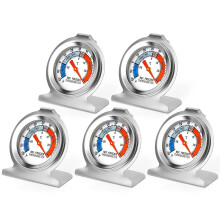 MEANLIN MABPETE Refrigerator Thermometer, 2" Dial, -20~80F/-30~30C, Red Indicator, 5PCS (Compatible with Standard Fridges & Coolers)
