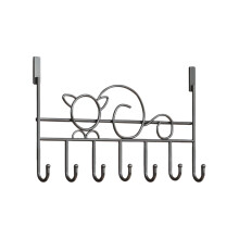 Crochets de porte métalliques 41 x 22 cm, étagère porte-manteau sans traces, organisateur de rangement pour chambre ou cuisine, acier, design sans