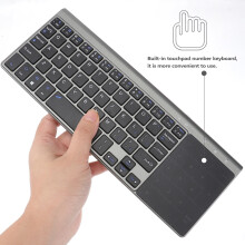 KALLORY Duurzaam, stil, draadloos toetsenbord met touchpad voor kantoorgebruik