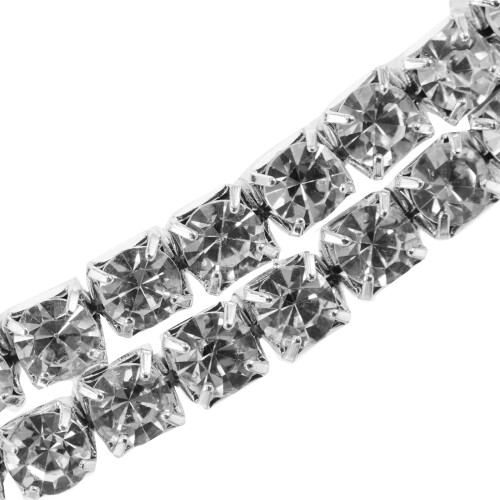 Colar elegante de duas camadas com strass, joia versátil para mulheres, ideal para festas e casamentos, 42 cm (16,5 polegadas). 1
