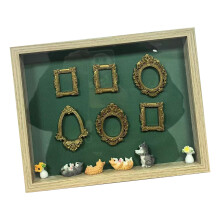 DIY Mini Museums Silhouettes Box-wood color Without lights