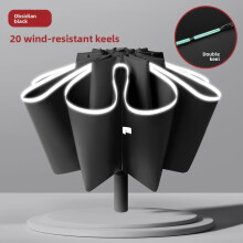 Vollautomatischer Regenschirm, 20 windbeständige Schirmstreben, sicher und reflektierend, universell einsetzbar an sonnigen und regnerischen Tagen.