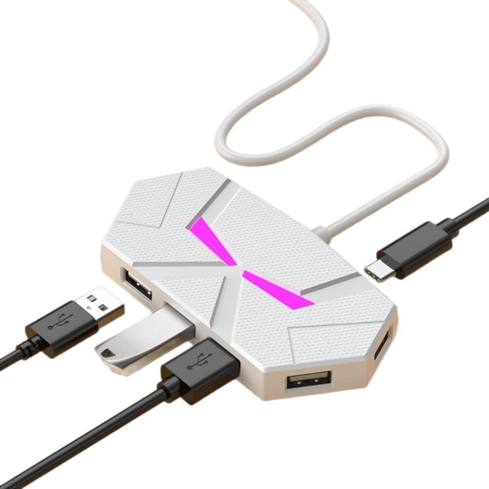 Multiport Usb2.0 Expansion Hub 7 Port Usb Adapter Splitter With Color Led Lighting For Computer Peripherals 9405492938595