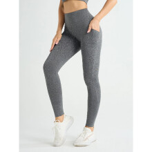 Nieuwe dameslegging met hoge taille, stretch yogabroek met zakken, push-up effect, fitnessbroek, hardloopbroek, sportbroek, effen kleur.