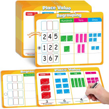 24 ks oboustranných mazacích mazacích kartiček s matematikou (30,5 x 23,5 cm) – sčítání/odčítání, učební pomůcka z kartonové tabule
