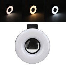 Objectif macro 15X avec lampe de remplissage LED, 3 modes, 5 niveaux, USB 200mAh, noir