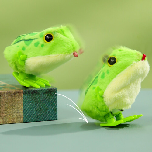 Jumping Frog Clockwork Toy - Interactive Simulation Educational STEM Gift for Kids, No Battery Needed Creative Birthday Present (Green) 1