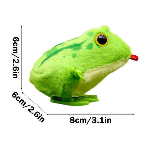 Jumping Frog Clockwork Toy - Interactive Simulation Educational STEM Gift for Kids, No Battery Needed Creative Birthday Present (Green) 2