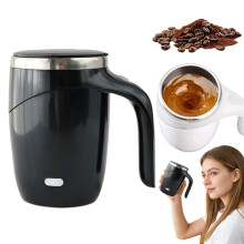 Mug à café auto-mélangeur, rechargeable par USB, 380 ml, compatible avec café, lait et chocolat chaud, noir