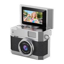 Retro Mini Digitalkamera 1080P Schwarz mit 32GB Speicherkarte