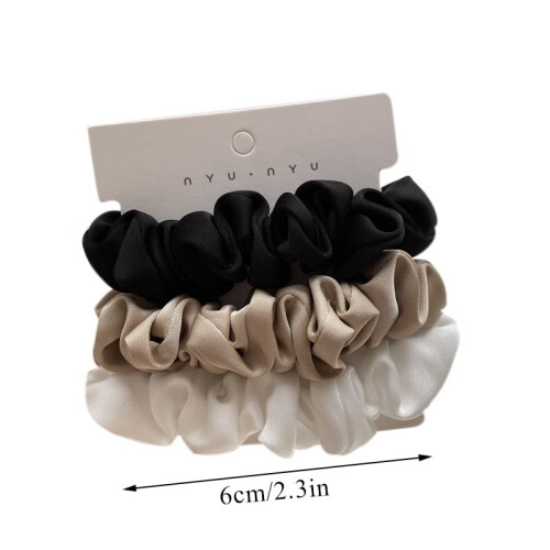 τεμάχια/σετ μεταξωτά σατέν scrunchies γυναικών μονόχρωμα μαλλιά σχοινί κομψό 2