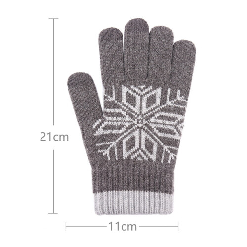 Herren-Winterhandschuhe aus dunkelblauer Wolle mit Touchscreen 1