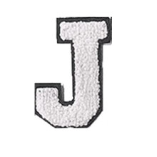 2.75" White Chenille Varsity Letter Patch – Iron-On or Sew-On Applique for Jackets, Backpacks, Hoodies, Shirts, Team Uniforms, white