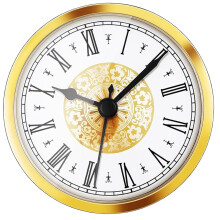 Round Clock Small Clock Insert Roman/Arabic Numerals Gold/Silver Trim For Craft And Replacement Clocks 70mm 80mm 90mm