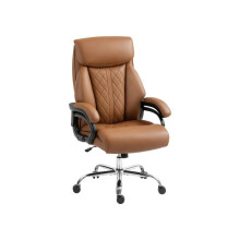 Spring Padded Faux Leather Office Chair - Light Brown