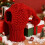 Acrylic Knitted Dog Hat Red 28x24cm 6