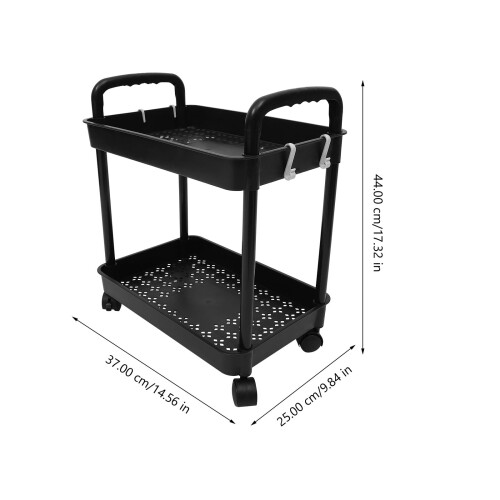 Multipurpose Rolling Storage Cart with Wheels and Large Capacity Black 1