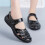 Γυναικεία δερμάτινα Slip-Ons με τρύπες, αναπνεύσιμα μπαλαρίνες με σχέδιο τρύπας, 4