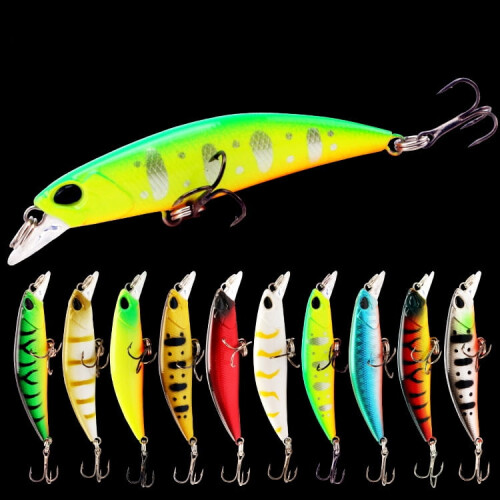 2 Stück robuste Angelköder, 4 g, 6,5 cm, Mikro-Kleinköder, schwimmend, für Meeresangeln, mit Haken 1