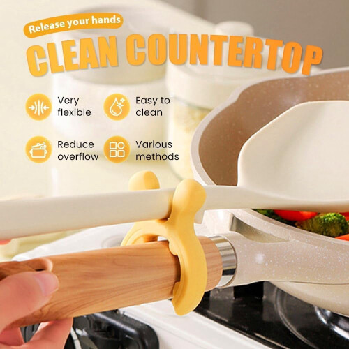 Silicone Pot Handle Spatula Rack – Heat-Resistant, 2