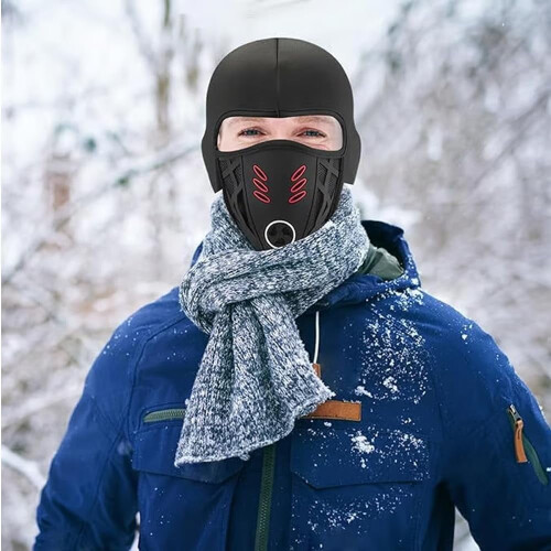 Μάσκα πλήρους προσώπου Winter Rider με αντιθαμβωτική επένδυση από φλις, ζεστή και 2