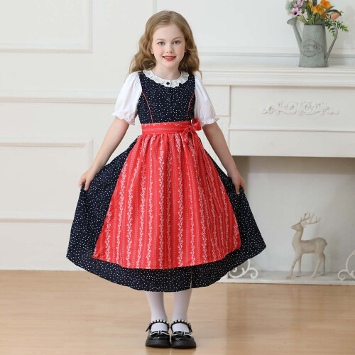 AWZXDE Ευρωπαϊκό φόρεμα Dirndl για κορίτσια, παραδοσιακό γερμανικό φεστιβάλ Oktoberfest 1