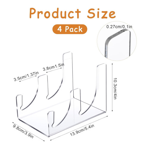 Πολυλειτουργικοί οργανωτές πιάτων Compacts Clear Dish Rack Holder για πάγκους αποθήκευσης 2