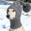 Acrylic Knitted Dog Hat Grey 30x34cm 2