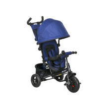 6 in 1 Kids Trike Push Bike with Push Handle, Canopy, 5-point Safety Belt, Storage, Footrest, Brake, for 1-5 Years, Dark Blue