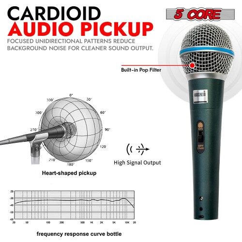 Microphone Dynamic Karaoke XLR Mic Cardioid Unidirectional Handheld Wired Singing Microfono - BETA 1