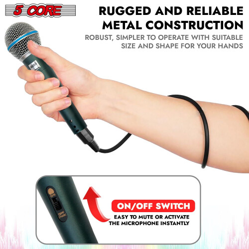Microphone Dynamic Karaoke XLR Mic Cardioid Unidirectional Handheld Wired Singing Microfono - BETA 2