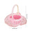 Pink Lace Trim Wicker Flower Basket Decorative Handheld 1 3
