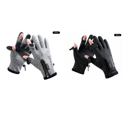Γάντια Χειμερινού Ψαρέματος Gloves2Finger Αδιάβροχα Αντιανεμικά Γάντια Ποδηλασίας και 1