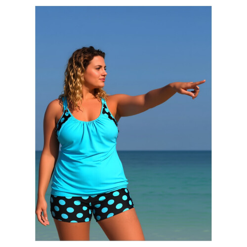 Μαγιό Tankini για γυναίκες, δύο τεμαχίων, μαγιό σε μπλούζα με φλοράλ σχέδια και σορτς 2