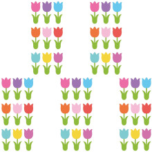 Tulips paper cut outs spring theme set of 45