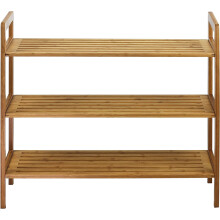 Schoenenrek van bamboe met 3-laags opbergplank – Natuurlijke en duurzame organizer, ruimtebesparend ontwerp, perfect voor kledingkast, hal,