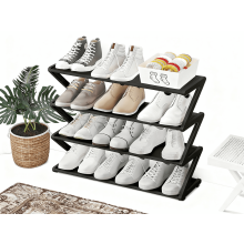 Étagère à chaussures polyvalente en forme de Z pour le rangement à la maison et en résidence étudiante - Utilisez cet organisateur à plusieurs