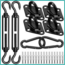 Câble métallique T316SS 1/8" de 15 m pour voiles d'ombrage, avec kit de fixation – Compatible avec les voiles d'ombrage