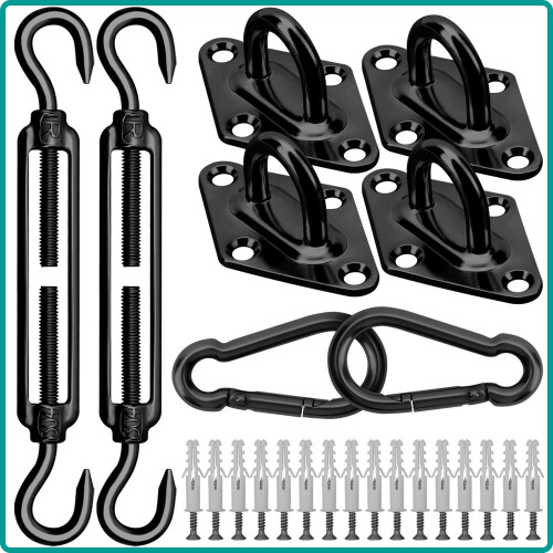 Συρματόσχοινο T316SS1/8" 50ft για πανιά σκίασης, με κιτ σφιγκτήρα – Συμβατό με