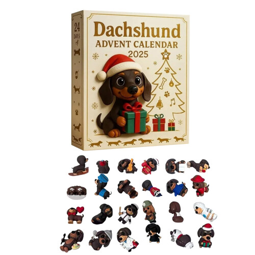 Jule Dachshund Adventskalender 2025 24 dage 1