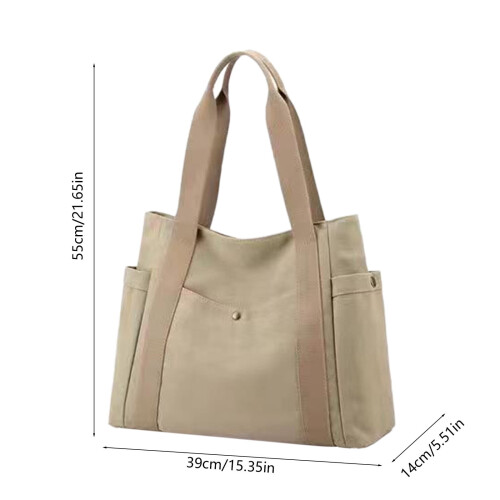 Τσάντα Tote από καμβά 21,65x15,35x5,51 ίντσες, ευρύχωρη τσάντα ώμου ταξιδιού, θήκη για 2
