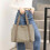 Τσάντα Tote από καμβά 21,65x15,35x5,51 ίντσες, ευρύχωρη τσάντα ώμου ταξιδιού, θήκη για 4