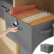 Uzamykatelné úložné boxy se zipem, úložné boxy do skříně s rukojeťmi, kostky, organizér do skříně, oblečení, hračky, prošívané
