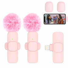 microfoane mini wireless Lavalier compatibile cu iPhone, Android, iPad – Sunet clar pentru înregistrare, streaming live, Vlog, TikTok
