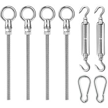 Kit de fixation pour voile d'ombrage triangulaire ou rectangulaire (6 pouces), en acier inoxydable 304. Kit de fixation extérieur B.