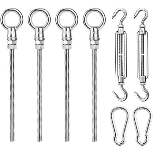 Kit de ferragens para vela de sombreamento de 6 polegadas para instalação de vela de sombreamento triangular e retangular, kit de ferragens para