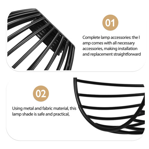 Black Drum Lamp Shade with Wire Frame 1 Pack 2