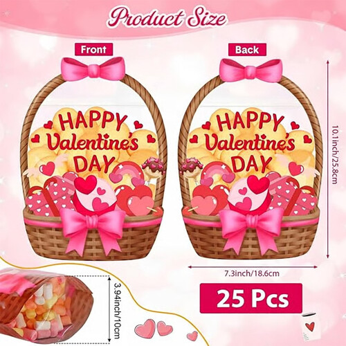 20 Alla hjärtans dag-presentpåsar röda rosa hjärtmönster 2