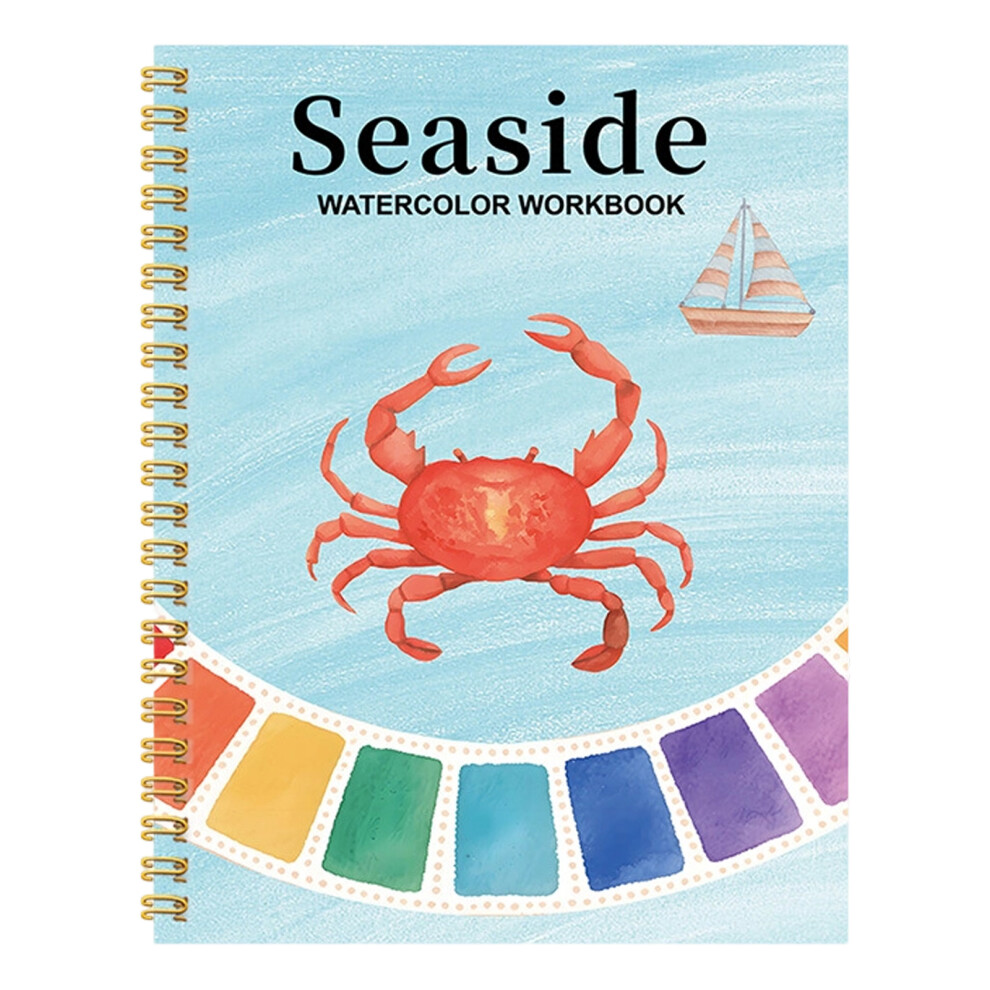 Twin Wire Binding Watercolor Coloring Book For Artist-Crab. 7754003870889